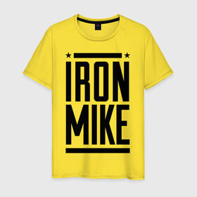 Мужская футболка хлопок с принтом Iron Mike в Санкт-Петербурге, 100% хлопок | прямой крой, круглый вырез горловины, длина до линии бедер, слегка спущенное плечо. | iron | mike | бокс | железный | замбидис | майк | чемпион