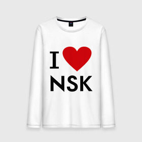 Мужской лонгслив хлопок с принтом I love NSK в Санкт-Петербурге, 100% хлопок |  | i love nsk | любовь | новосибирск | нск