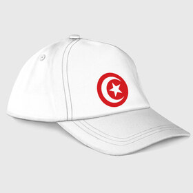 Бейсболка с принтом Тунис в Санкт-Петербурге, 100% хлопок | классический козырек, металлическая застежка-регулятор размера | Тематика изображения на принте: звезда | полумесяц | тунис | флаг