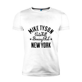 Мужская футболка премиум с принтом Mike Tyson CatsKill Boxing Club в Санкт-Петербурге, 92% хлопок, 8% лайкра | приталенный силуэт, круглый вырез ворота, длина до линии бедра, короткий рукав | Тематика изображения на принте: boxing | catskill | club | mike | new | tyson | york | бокс | йорк | клуб | майк | нью | тайсон