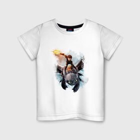 Детская футболка хлопок с принтом Как приручить дракона в Санкт-Петербурге, 100% хлопок | круглый вырез горловины, полуприлегающий силуэт, длина до линии бедер | дракон | как приручить дракона | мультфильм