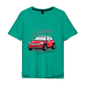 Мужская футболка хлопок Oversize с принтом Mini Cooper в Санкт-Петербурге, 100% хлопок | свободный крой, круглый ворот, “спинка” длиннее передней части | mini cooper | автомобиль | машина | мини купер | миникупер