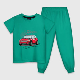 Детская пижама хлопок с принтом Mini Cooper в Санкт-Петербурге, 100% хлопок |  брюки и футболка прямого кроя, без карманов, на брюках мягкая резинка на поясе и по низу штанин
 | mini cooper | автомобиль | машина | мини купер | миникупер