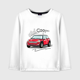 Детский лонгслив хлопок с принтом Mini Cooper в Санкт-Петербурге, 100% хлопок | круглый вырез горловины, полуприлегающий силуэт, длина до линии бедер | mini cooper | автомобиль | машина | мини купер | миникупер
