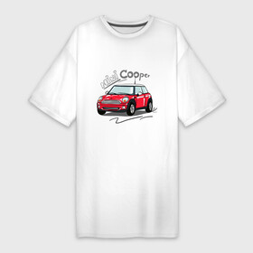 Платье-футболка хлопок с принтом Mini Cooper в Санкт-Петербурге,  |  | mini cooper | автомобиль | машина | мини купер | миникупер