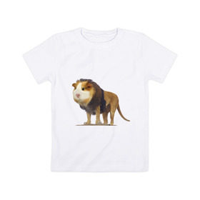 Детская футболка хлопок с принтом Свинолев в Санкт-Петербурге, 100% хлопок | круглый вырез горловины, полуприлегающий силуэт, длина до линии бедер | swag | лев | морская | свинка | свэг