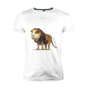 Мужская футболка премиум с принтом Свинолев в Санкт-Петербурге, 92% хлопок, 8% лайкра | приталенный силуэт, круглый вырез ворота, длина до линии бедра, короткий рукав | swag | лев | морская | свинка | свэг