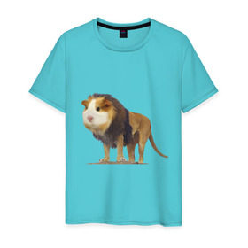Мужская футболка хлопок с принтом Свинолев в Санкт-Петербурге, 100% хлопок | прямой крой, круглый вырез горловины, длина до линии бедер, слегка спущенное плечо. | swag | лев | морская | свинка | свэг