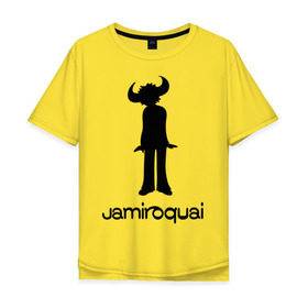 Мужская футболка хлопок Oversize с принтом Jamiroquai в Санкт-Петербурге, 100% хлопок | свободный крой, круглый ворот, “спинка” длиннее передней части | funk | jamiroquai | jazz | джаз | джамирокуай | фанк