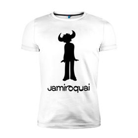 Мужская футболка премиум с принтом Jamiroquai в Санкт-Петербурге, 92% хлопок, 8% лайкра | приталенный силуэт, круглый вырез ворота, длина до линии бедра, короткий рукав | funk | jamiroquai | jazz | джаз | джамирокуай | фанк