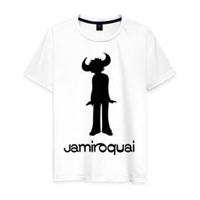 Мужская футболка хлопок с принтом Jamiroquai в Санкт-Петербурге, 100% хлопок | прямой крой, круглый вырез горловины, длина до линии бедер, слегка спущенное плечо. | funk | jamiroquai | jazz | джаз | джамирокуай | фанк