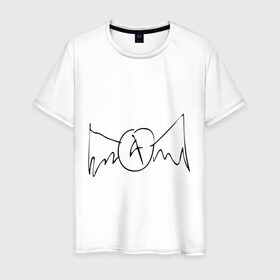 Мужская футболка хлопок с принтом Aerosmith (draw logo) в Санкт-Петербурге, 100% хлопок | прямой крой, круглый вырез горловины, длина до линии бедер, слегка спущенное плечо. | aerosmith | draw | logo | логотип | рисованный