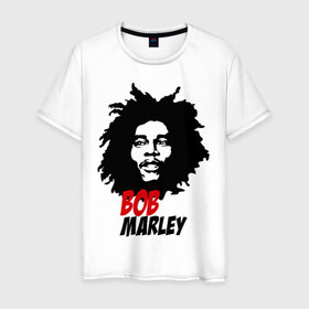 Мужская футболка хлопок с принтом Bob Marley в Санкт-Петербурге, 100% хлопок | прямой крой, круглый вырез горловины, длина до линии бедер, слегка спущенное плечо. | bob | marley | боб | марли