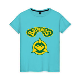 Женская футболка хлопок с принтом Боевые Жабы в Санкт-Петербурге, 100% хлопок | прямой крой, круглый вырез горловины, длина до линии бедер, слегка спущенное плечо | battle | batttletoads | sega | toads | сега
