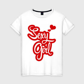 Женская футболка хлопок с принтом Sexy girl в Санкт-Петербурге, 100% хлопок | прямой крой, круглый вырез горловины, длина до линии бедер, слегка спущенное плечо | girl | девушка