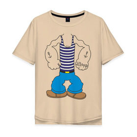 Мужская футболка хлопок Oversize с принтом Костюм морячка в Санкт-Петербурге, 100% хлопок | свободный крой, круглый ворот, “спинка” длиннее передней части | вмф | военно морской флот | морской флот | моряк | морячок | якорь