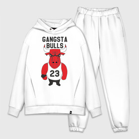 Мужской костюм хлопок OVERSIZE с принтом Gangsta Bulls в Санкт-Петербурге,  |  | bulls | chicago | gangsta | бык | гангстер | чикаго