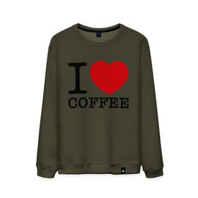 Мужской свитшот хлопок с принтом I love coffee в Санкт-Петербурге, 100% хлопок |  | coffee | heart | love | кофе | люблю | сердце
