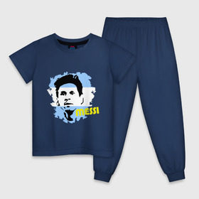 Детская пижама хлопок с принтом Месси (Messi) в Санкт-Петербурге, 100% хлопок |  брюки и футболка прямого кроя, без карманов, на брюках мягкая резинка на поясе и по низу штанин
 | argentina | football | lionel | messi | аргентина | футбол