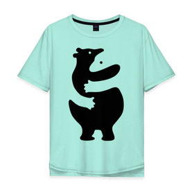 Мужская футболка хлопок Oversize с принтом Медвежий Инь-Янь в Санкт-Петербурге, 100% хлопок | свободный крой, круглый ворот, “спинка” длиннее передней части | медведь | обнимашки | объятия