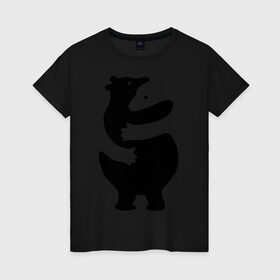 Женская футболка хлопок с принтом Медвежий Инь-Янь в Санкт-Петербурге, 100% хлопок | прямой крой, круглый вырез горловины, длина до линии бедер, слегка спущенное плечо | медведь | обнимашки | объятия