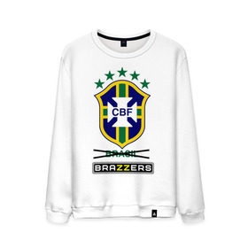 Мужской свитшот хлопок с принтом Сборная Бразилии по футболу в Санкт-Петербурге, 100% хлопок |  | brazzers | бразилия