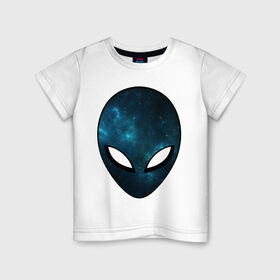 Детская футболка хлопок с принтом Инопланетный разум в Санкт-Петербурге, 100% хлопок | круглый вырез горловины, полуприлегающий силуэт, длина до линии бедер | астронавт | галактика | голова | звезды | инопланетянин | космос | пришелец