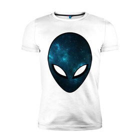 Мужская футболка премиум с принтом Инопланетный разум в Санкт-Петербурге, 92% хлопок, 8% лайкра | приталенный силуэт, круглый вырез ворота, длина до линии бедра, короткий рукав | астронавт | галактика | голова | звезды | инопланетянин | космос | пришелец