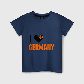 Детская футболка хлопок с принтом I love Germany в Санкт-Петербурге, 100% хлопок | круглый вырез горловины, полуприлегающий силуэт, длина до линии бедер | deutsch | football | germany | heart | love | германия | люблю | мяч | сердце | футбол