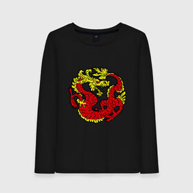 Женский лонгслив хлопок с принтом Красный дракон в Санкт-Петербурге, 100% хлопок |  | дракон | китайский | красный | мифология | огонь | пламя