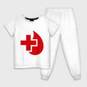 Детская пижама хлопок с принтом Донор в Санкт-Петербурге, 100% хлопок |  брюки и футболка прямого кроя, без карманов, на брюках мягкая резинка на поясе и по низу штанин
 | Тематика изображения на принте: донор | красный крест | крест | кровь | медицина | сердце