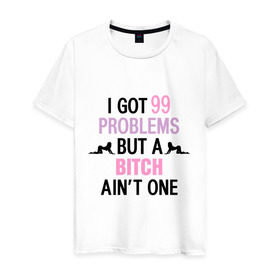 Мужская футболка хлопок с принтом 99 problems в Санкт-Петербурге, 100% хлопок | прямой крой, круглый вырез горловины, длина до линии бедер, слегка спущенное плечо. | 99 | rap | музыка