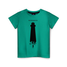 Детская футболка хлопок с принтом Биошок маяк в Санкт-Петербурге, 100% хлопок | круглый вырез горловины, полуприлегающий силуэт, длина до линии бедер | bioshock | burial at sea | биошок | большой папочка | букер | сестренки | элизабет
