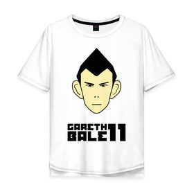 Мужская футболка хлопок Oversize с принтом Gareth Bale (карикатура) в Санкт-Петербурге, 100% хлопок | свободный крой, круглый ворот, “спинка” длиннее передней части | Тематика изображения на принте: 