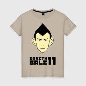 Женская футболка хлопок с принтом Gareth Bale (карикатура) в Санкт-Петербурге, 100% хлопок | прямой крой, круглый вырез горловины, длина до линии бедер, слегка спущенное плечо | 