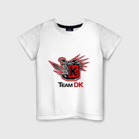 Детская футболка хлопок с принтом Team DK Dota2 в Санкт-Петербурге, 100% хлопок | круглый вырез горловины, полуприлегающий силуэт, длина до линии бедер | 