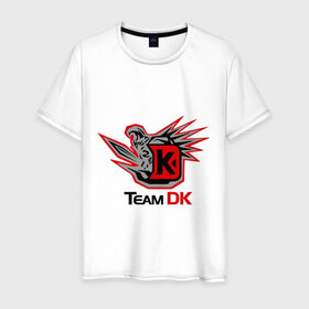Мужская футболка хлопок с принтом Team DK Dota2 в Санкт-Петербурге, 100% хлопок | прямой крой, круглый вырез горловины, длина до линии бедер, слегка спущенное плечо. | 