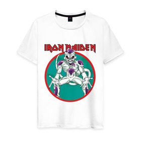 Мужская футболка хлопок с принтом Iron Maiden в Санкт-Петербурге, 100% хлопок | прямой крой, круглый вырез горловины, длина до линии бедер, слегка спущенное плечо. | iron maiden
