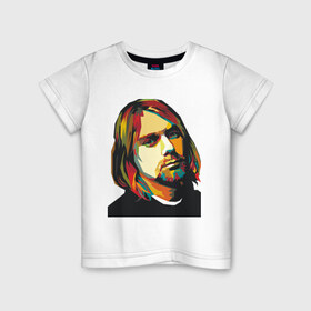 Детская футболка хлопок с принтом Nirvana в Санкт-Петербурге, 100% хлопок | круглый вырез горловины, полуприлегающий силуэт, длина до линии бедер | cobain | kurt | nirvana | кобейн | курт | нирвана