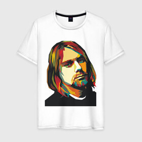 Мужская футболка хлопок с принтом Nirvana в Санкт-Петербурге, 100% хлопок | прямой крой, круглый вырез горловины, длина до линии бедер, слегка спущенное плечо. | cobain | kurt | nirvana | кобейн | курт | нирвана