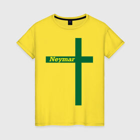 Женская футболка хлопок с принтом Neymar в Санкт-Петербурге, 100% хлопок | прямой крой, круглый вырез горловины, длина до линии бедер, слегка спущенное плечо | бразилия | неймар