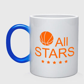 Кружка хамелеон с принтом All stars (баскетбол) в Санкт-Петербурге, керамика | меняет цвет при нагревании, емкость 330 мл | basketball | все | звезды | мяч