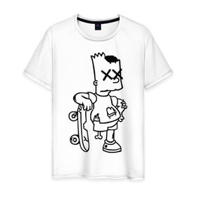 Мужская футболка хлопок с принтом Bart Simpsons zombie в Санкт-Петербурге, 100% хлопок | прямой крой, круглый вырез горловины, длина до линии бедер, слегка спущенное плечо. | bart | bart simpsons zombie | кино