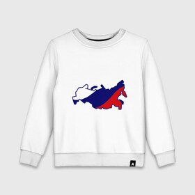 Детский свитшот хлопок с принтом Карта России в Санкт-Петербурге, 100% хлопок | круглый вырез горловины, эластичные манжеты, пояс и воротник | карта | патриоты | россия | рф | флаг