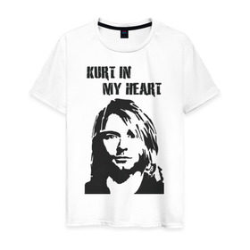 Мужская футболка хлопок с принтом Nirvana в Санкт-Петербурге, 100% хлопок | прямой крой, круглый вырез горловины, длина до линии бедер, слегка спущенное плечо. | cobain | kurt | кобейн | курт | нирвана