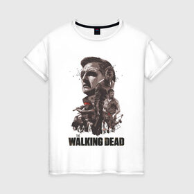 Женская футболка хлопок с принтом Ходячие Мертвецы в Санкт-Петербурге, 100% хлопок | прямой крой, круглый вырез горловины, длина до линии бедер, слегка спущенное плечо | dead | walking | мертвецы | ходячие
