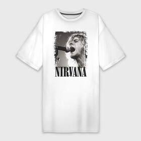 Платье-футболка хлопок с принтом Nirvana в Санкт-Петербурге,  |  | cobain | kurt | кобейн | курт | нирвана