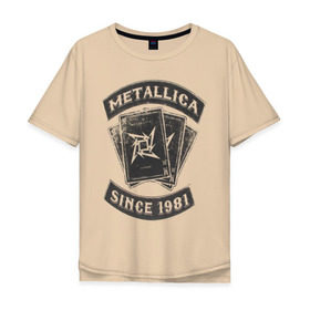 Мужская футболка хлопок Oversize с принтом Metallica в Санкт-Петербурге, 100% хлопок | свободный крой, круглый ворот, “спинка” длиннее передней части | металлика