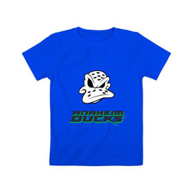 Детская футболка хлопок с принтом HC Anaheim Ducks Art в Санкт-Петербурге, 100% хлопок | круглый вырез горловины, полуприлегающий силуэт, длина до линии бедер | Тематика изображения на принте: anaheim | club | ducks | hockey | клуб | хоккей