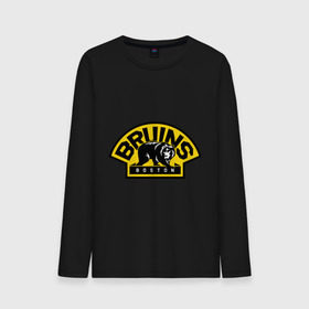 Мужской лонгслив хлопок с принтом HC Boston Bruins Label в Санкт-Петербурге, 100% хлопок |  | Тематика изображения на принте: boston | bruins | club | hockey | клуб | хоккей